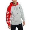 Dainese PADDOCK FULL-ZIP HOODIE pánská mikina šedá/červená vel.XS